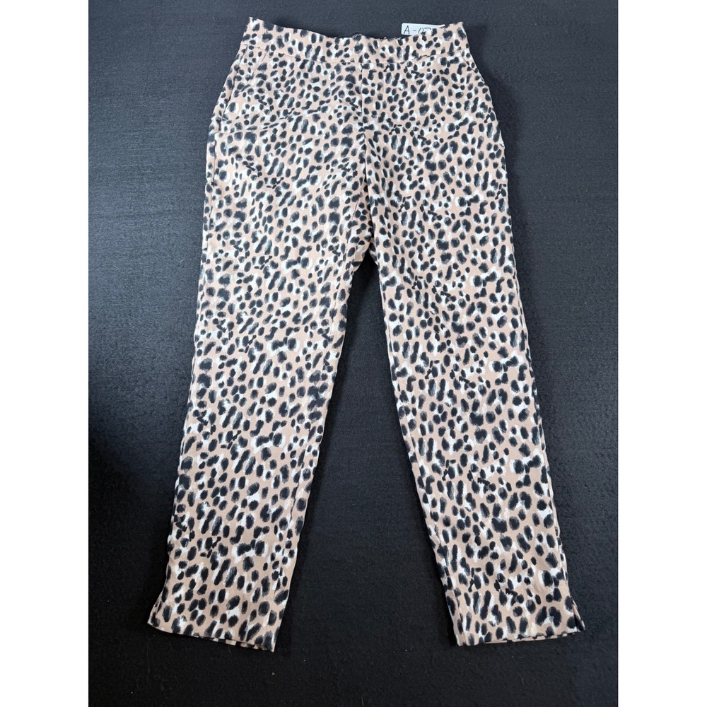 Banana Republic Hayden Pant 2 Petite Leopard Print Tapered Elastic Back Trouser